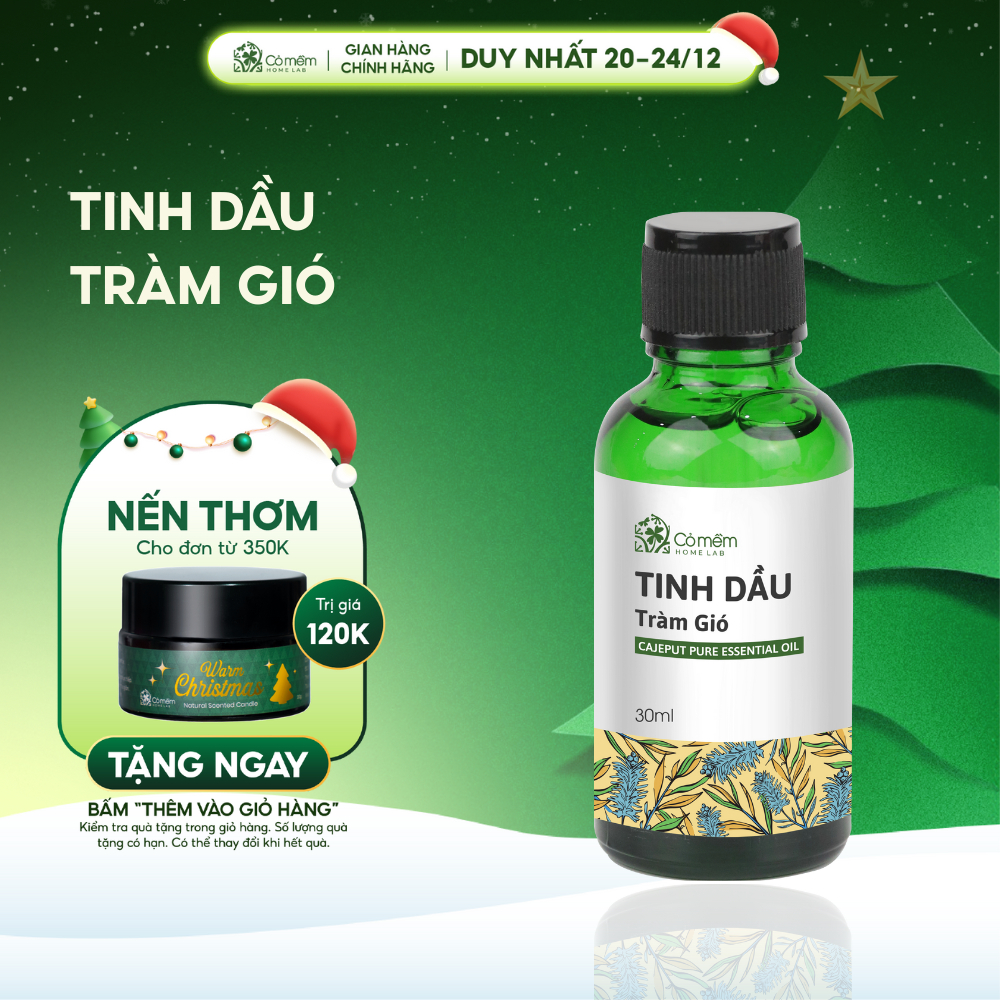  Tinh Dầu Tràm Gió Nguyên Chất Cho Bé Giúp Giữ Ấm Ngừa Cảm Lạnh Đuổi Muỗi Cỏ Mềm 30ml 