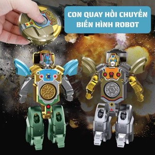 [Robot Con Quay] Đồ chơi con quay biến hình, trang trí bàn làm việc sáng tạo, con quay giảm stress cho ngón tay