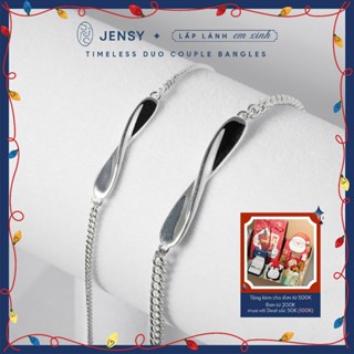  Lắc Tay Đôi Bạc S925 Cao Cấp JENSY "Timeless Duo" LTDJ5 Vòng Tay Cặp Đôi Bạc Nam Nữ Tình Yêu 