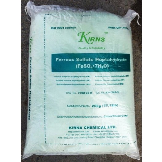 5kg phân FeSO4.7H2O, FeSO4, ferrous sulfate heptahydrate (chiết ra túi zip)