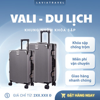 Vali Du Lịch Khung Nhôm Khóa Sập Cao Cấp KNKS002 – Khóa Sập Chắc Chắn – Size 20/24/28 – Chống Trầy, Chống Va Đập