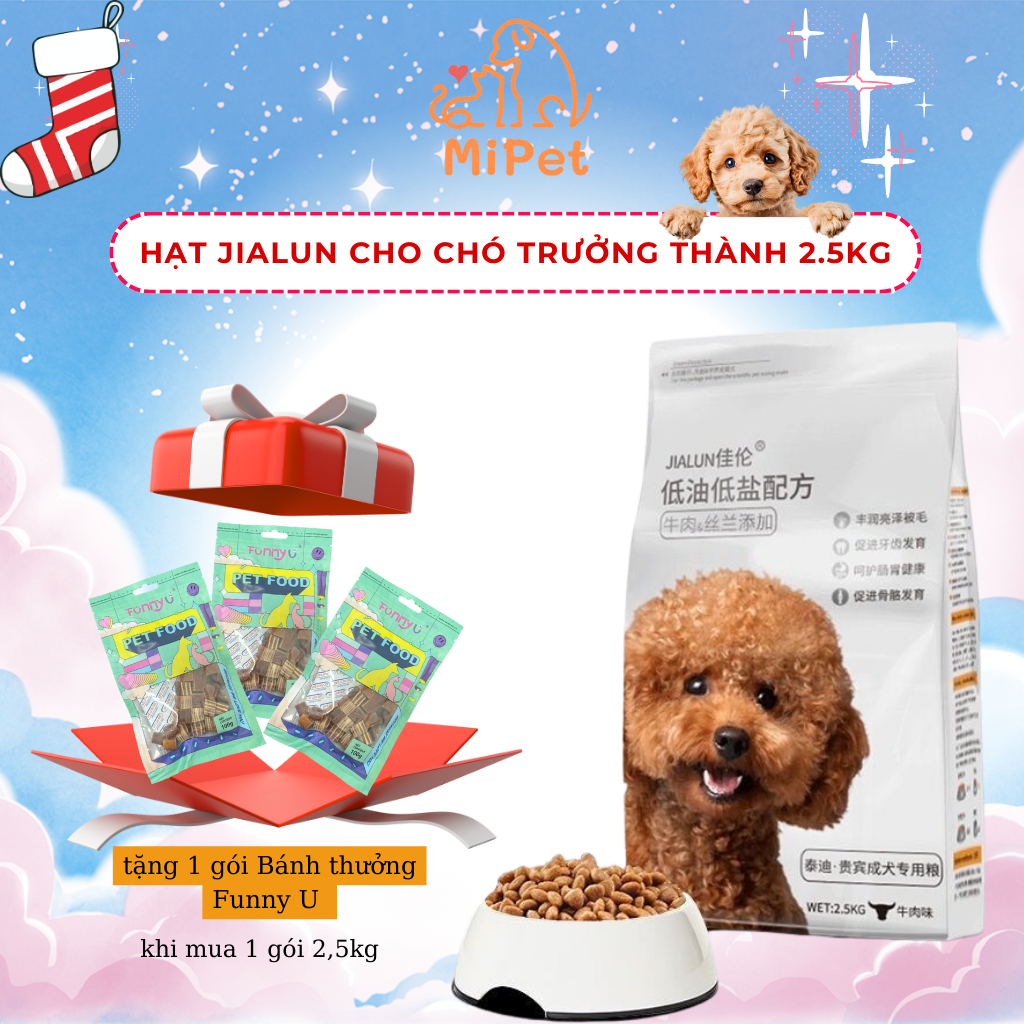 Hạt Jialun cho chó  2.5kg - Dành cho chó lớn trên 1 tuổi