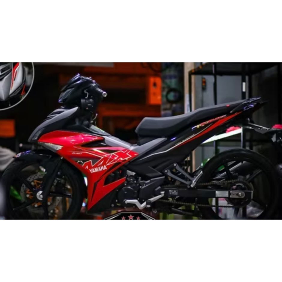Tem exciter 150 MX king đỏ đen xám