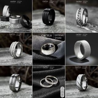 Nhẫn Titan Không Gỉ Cactus Accessories Trang Sức Nam Trơn Thiết Kế Đơn Giản Phong Cách Unisex