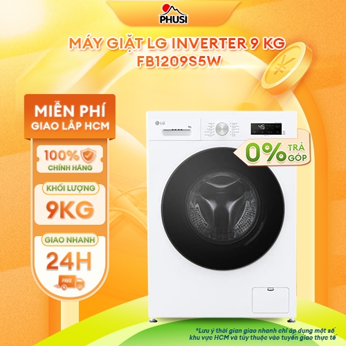FB1209S5W  [GIAO HÀNG MIỄN PHÍ HCM] Máy giặt LG Inverter 9 kg - CHÍNH HÃNG