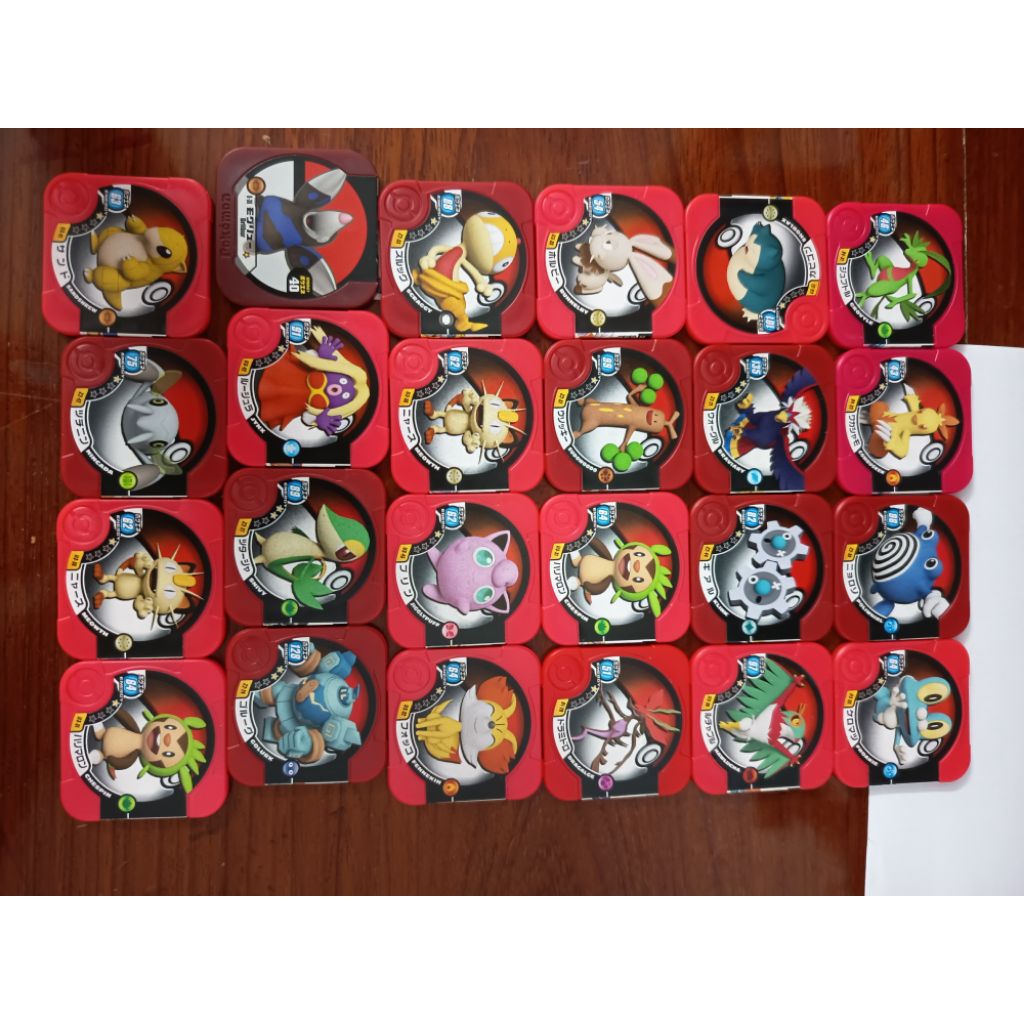 thẻ chip nhựa Pokemon Tretta Battle Coin Token Japanese Arcade đỏ