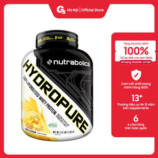  Sữa tăng cơ Nutrabolics Hydropure whey protein thủy phân 4.5Lbs  58 serving  Made in Canada Gymstore 