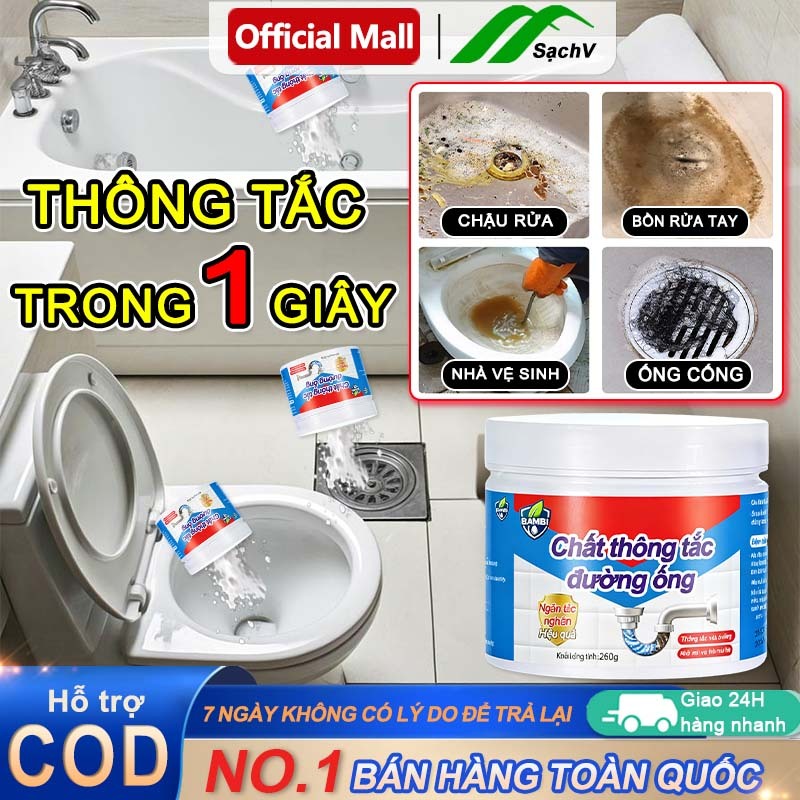 Bột Thông Cống siêu mạnh, Bột Khử Mùi Xử Lý Nghẹt Đường Ống Nước Nội Địa, Làm Sạch Đường Ống,  - Dùng Cho Bếp, Bồn Cầu
