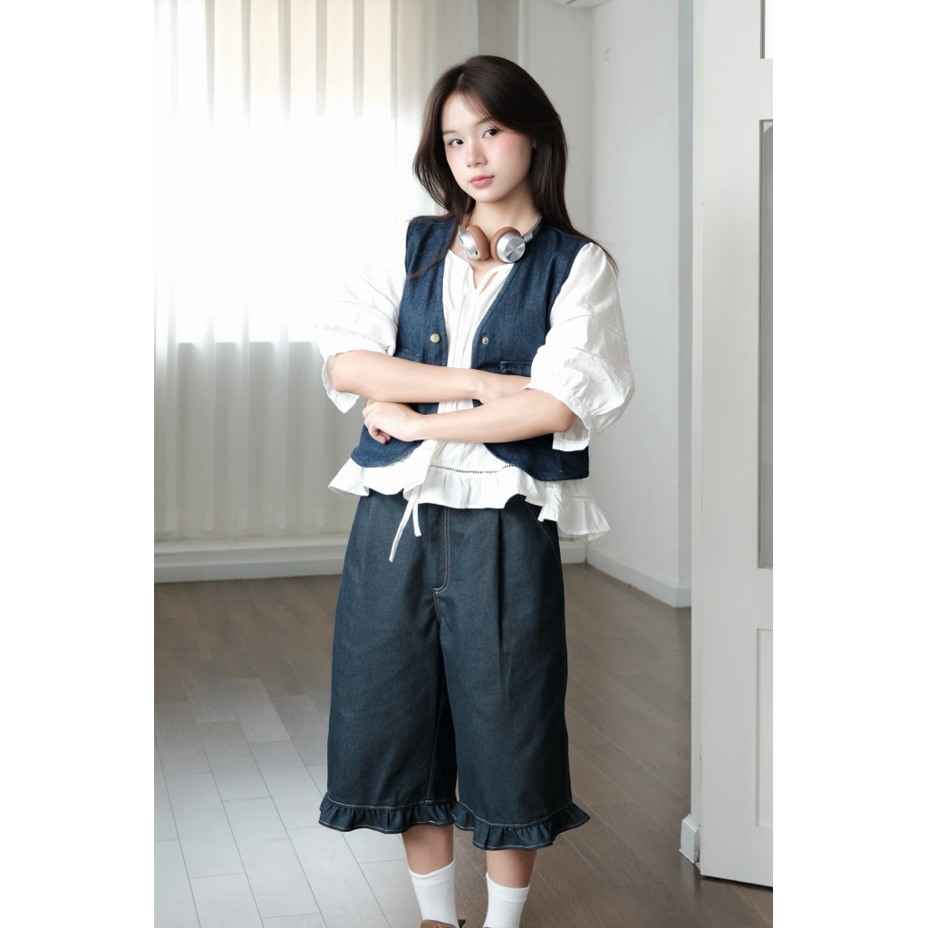 Áo babydoll Pumi Top nẹp ren ୨୧ 𝐁𝐲 𝐄𝐢𝐠𝐡𝐭𝐞𝐞𝐧 𝐀𝐠𝐚𝐢𝐧