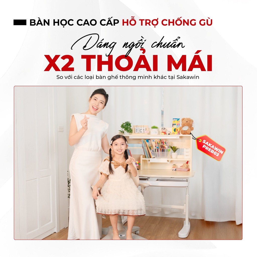 [MẪU MỚI 2026] Bộ bàn ghế học sinh cao cấp Sakawin Premium B03 Bàn học chống gù cho bé Chịu lực tốt Chống rung hiệu quả | BigBuy360 - bigbuy360.vn