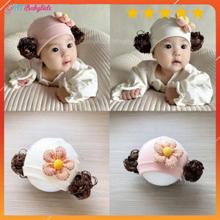    TẾT 2026   Nón Tuban Tóc Giả Hoa Xinh Cho Bé Gái 