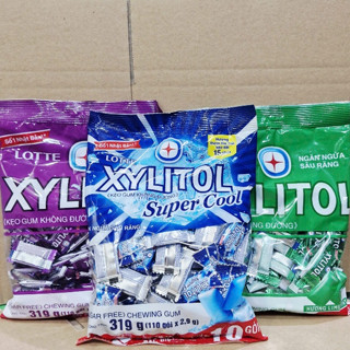  Kẹo Gum Không Đường Xylitol Lotte Hương Lime Mint Túi  TO 319g  110 gói x 2,9g  