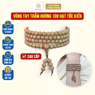  Vòng tay trầm hương chuỗi 108 hạt tốc kiến cao cấp Sơn Mộc Hương đeo tay nam nữ mùi thơm dài lâu 