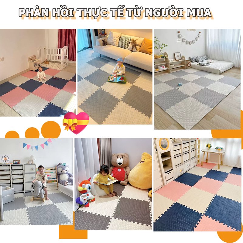 thảm xốp cho bé Beige, Ghép lót sàn 60x60 cm,Dày Dặn Chống Rơi An Toàn Cho Bé,thảm trải sàn nhà
