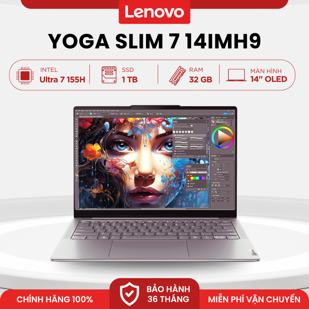 Laptop Lenovo Yoga Slim 7 14IMH9 | Intel Core Ultra 7 155H | 32GB | 1TB | 14" OLED | Xám