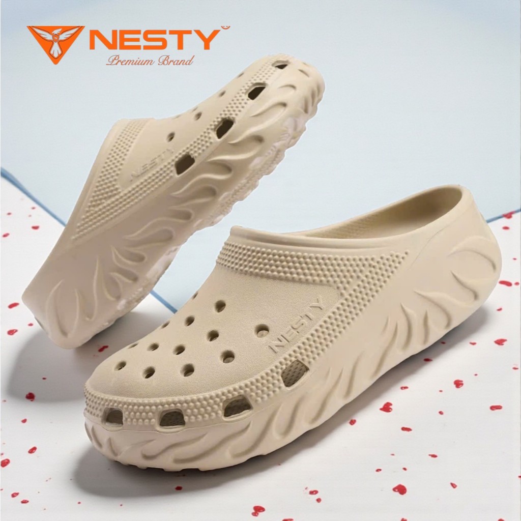 [NE25] Dép Sục Đúc NESTY  EVA Nam Nữ Họa Tiết Lửa Cá Tính Êm Nhẹ Thoáng Khí Chống Trượt NE25