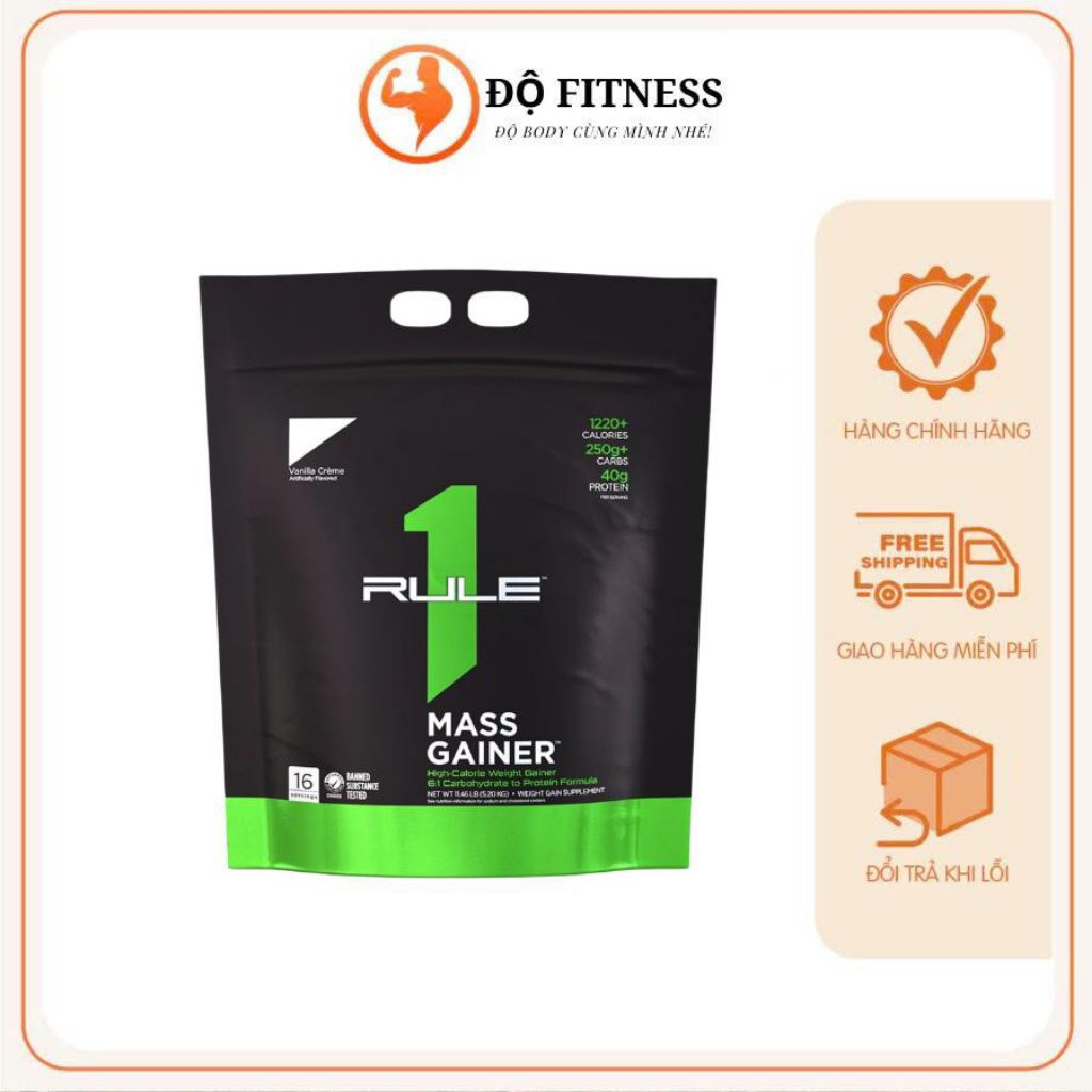 Bột Rule 1 Mass Gainer 5,2kg (11.5lbs) cung cấp năng lượng, đạm, chính hãng