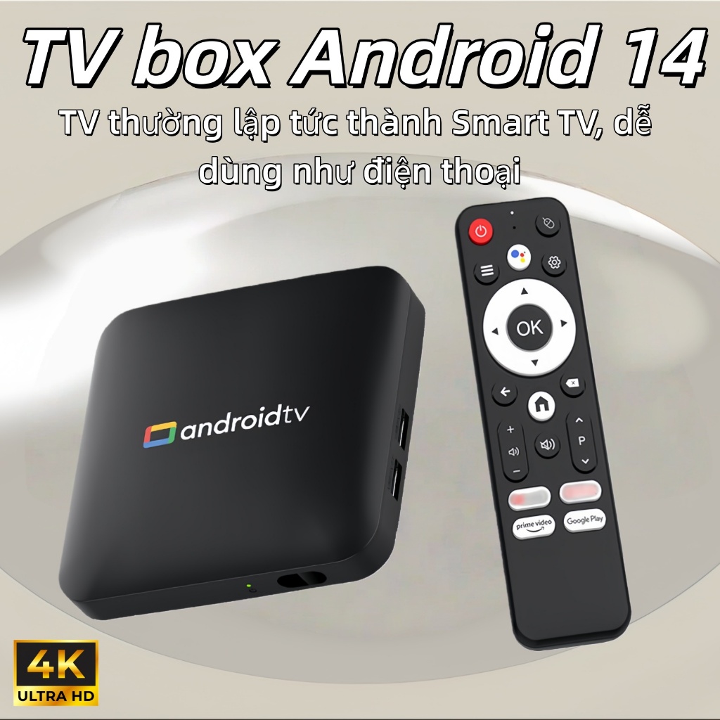 【HOT】TV Box Android 14 – Biến TV thường thành Smart TV chỉ trong 1 phút, dễ dùng như điện thoại, xem phim 4K mượt mà!