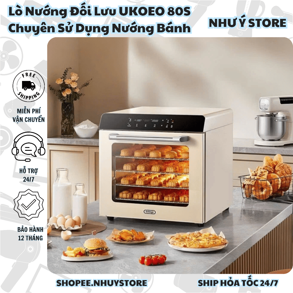Lò Nướng Đối Lưu UKOEO 80S Chuyên Sử Dụng Nướng Bánh- Chính Hãng- Bảo Hành 12 Tháng