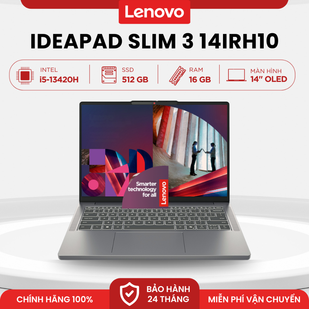 Laptop Lenovo IdeaPad Slim 3 14IRH10 | i5-13420H | 16GB | 512GB | 14" OLED Chuẩn Màu 100% DCI-P3