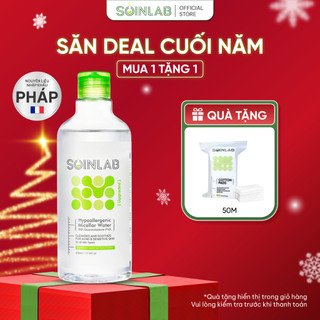 |MUA 1 TẶNG 1| Nước tẩy trang SOINLAB 500ml làm sạch dịu da Hypoallergenic Micellar Water With Gluconolactone PHA SOIN01 