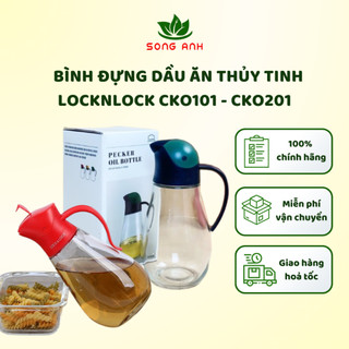 Bình đựng dầu ăn thủy tinh locknlock cko101 - cko201- 550ml nắp mở tự động