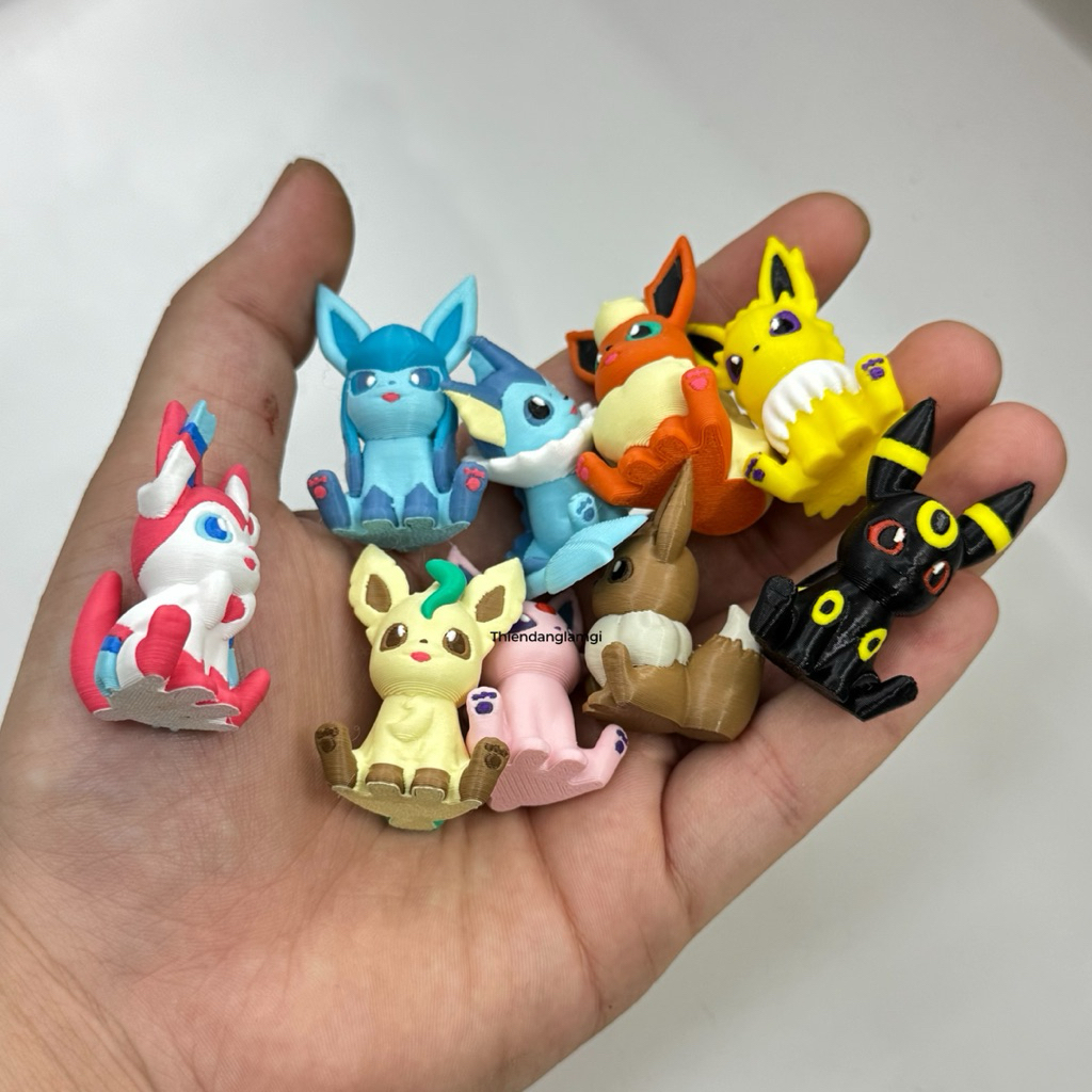 [Full 9con] Eevee evolutions Pokemon | Thiện đang làm gì | in 3D Đồ chơi Móc khoá
