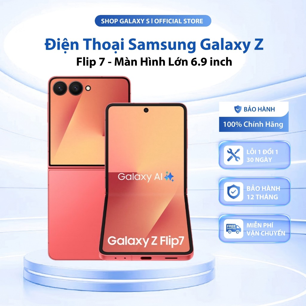 Samsung Galaxy Z Flip 7 5G [ Flip7 ] Chính Hãng – Điện Thoại Gập Đa Nhiệm, Màn Hình 6.9", Chụp Đêm S