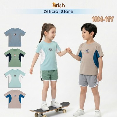 Áo thun cho bé arich , Áo thun trẻ em mùa hè chất liệu cá sấu sợi tre ,mềm, mịn, mát 18 tháng đến 5 tuổi