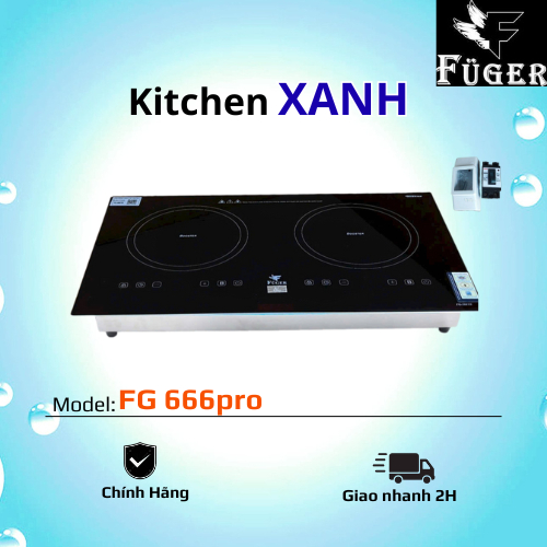 FG 666PRO - Bếp từ đôi FUGER - Công nghệ khử nhiễu từ - Inverter biến tần, tiết kiệm 35% điện