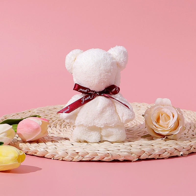 Khăn gấu khăn mặt xếp hình gấu bông xinh xắn quà tặng trang trí cực dễ thương