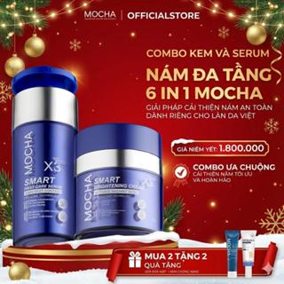   BÁN CHẠY  Combo Kem Giảm Sạm Nám Chuyên Sâu Mocha Smart Brightening Cream Tặng sữa Rửa Mặt và kem chống nắng  