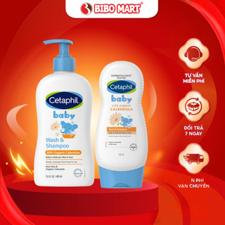  Sữa Tắm Gội Dưỡng Ẩm Dịu Lành Cetaphil Hoa Cúc Baby Wash & Shampoo With Organic Calendula Dịu Lành Cho Bé 400ml 230ml 