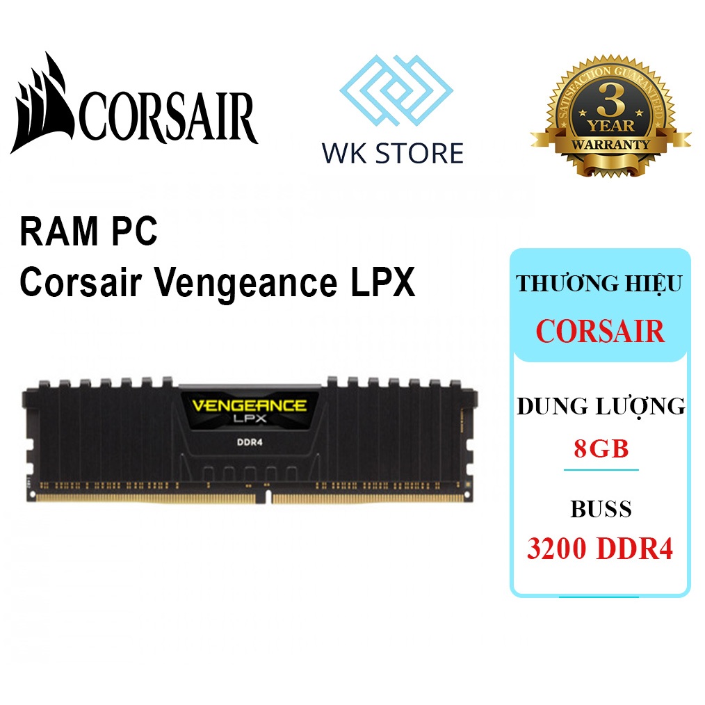Ram Corsair Vengeance LPX 8GB DDR4 3200 Mhz (Intel Only) NK, BH 36T