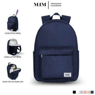  Balo đi học M4M BASIC Backpack BM001 Cặp nam nữ chống nước nhiều ngăn đựng laptop 15.6 inch 