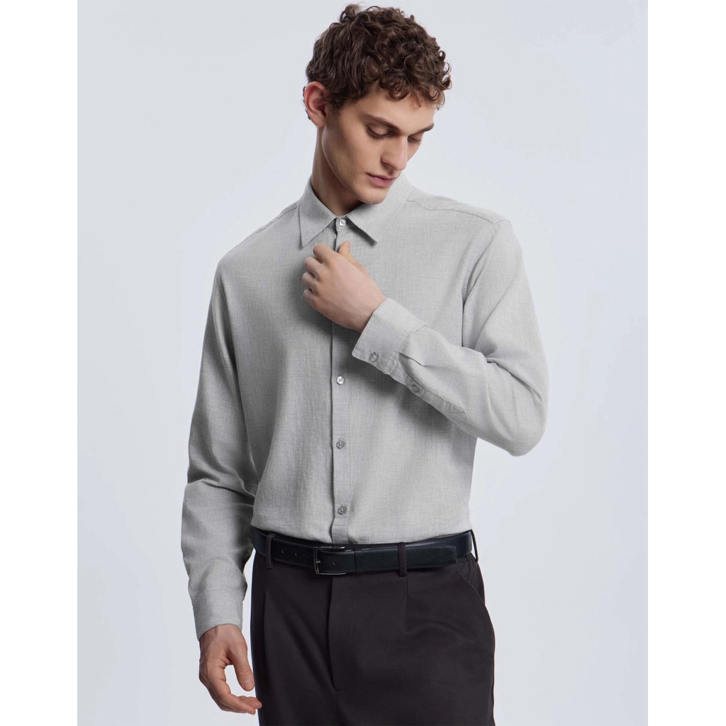 Áo Sơmi Gloria Jeans Nam Xám Xuất Âu