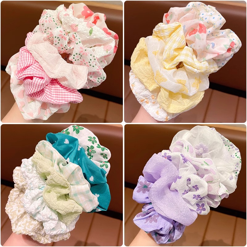 Combo 10 cái scrunchies tròn size to đáng yêu.