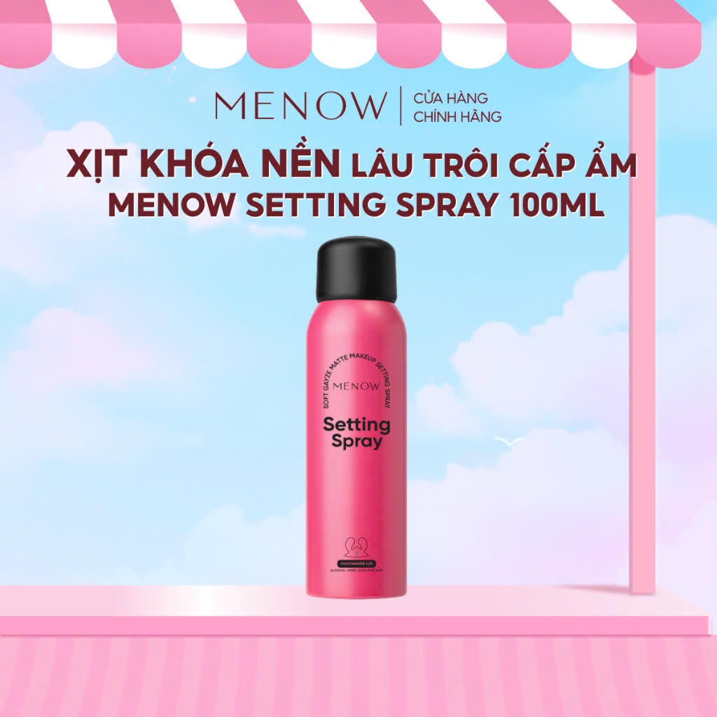 Xịt khoá nền MENOW Cố định lớp makeup SETTING SPRAY dạng phun sương siêu mịn nền| MT MAKEUP STORE