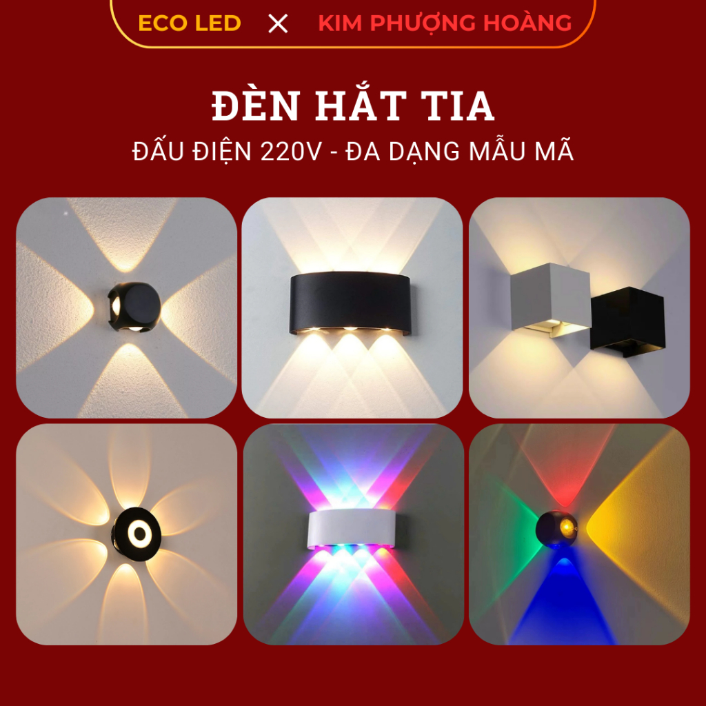 Đèn hắt tường trang trí nhà, chống nước IP65 dùng điện 220V - Đèn hắt tia decor trang trí cầu thang