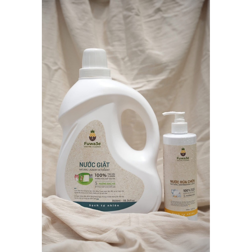 Mua 1 can nước giặt từ vỏ dứa lên men Fuwa3e 3,5l tặng rửa chén Fuwa3e 0,5l