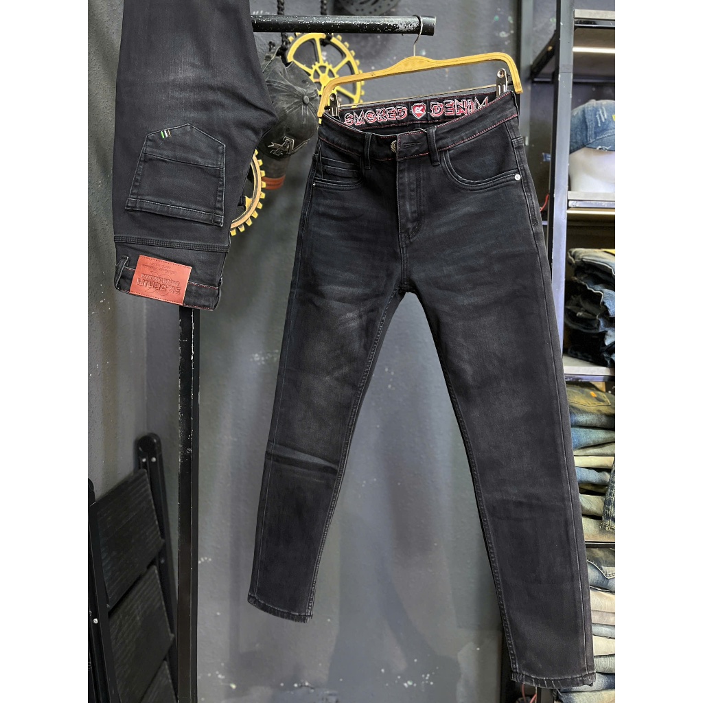 [K3 STORE VN] [3K DENIM]Quần Jean Nam Dài Màu Xám Đen Was Thêu Lưng Chỉ Đỏ Mẫu Mới 3K1525-J4049.