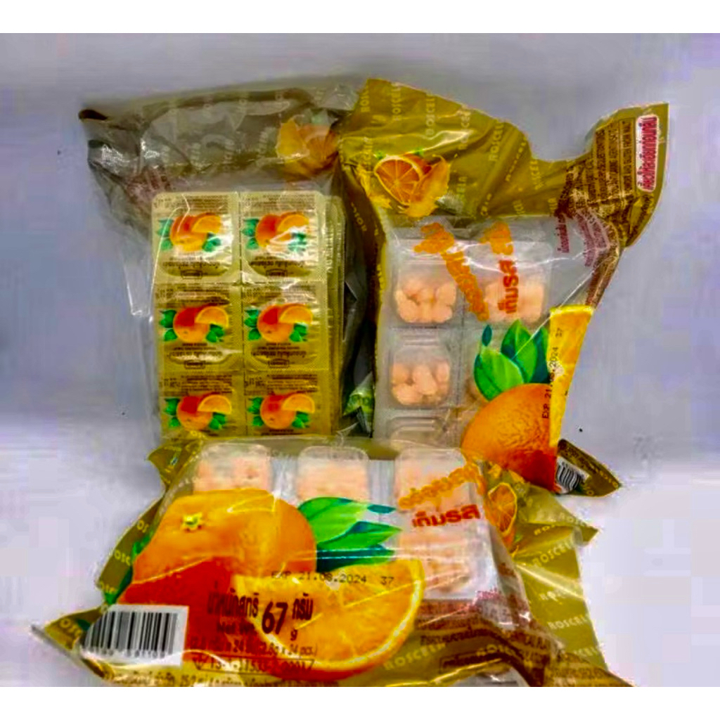 ) Kẹo C cam Thái Lan,Kẹo C trái tim vỉ 24 hộp,Kẹo cam Vitamin C