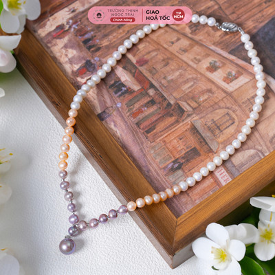 Chuỗi Cổ Ngọc Trai 6ly Mix 3 Màu Trẻ Trung Thời Trang - Ngọc Trai Trường Thịnh