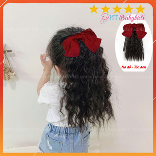    HÀNG LOẠI 1   Tóc Giả Cột Đuôi Cho Bé Gái - Kiểu Uốn Xù Mì Mềm Nhẹ Dễ Dùng Có 2 Màu Đen Nâu Đen Siêu Yêu 