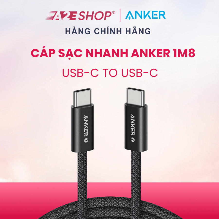 Cáp Sạc Nhanh Anker Zolo USB-C to USB-C | Bện Chống Bám Bẩn 240W Dài 1.8m