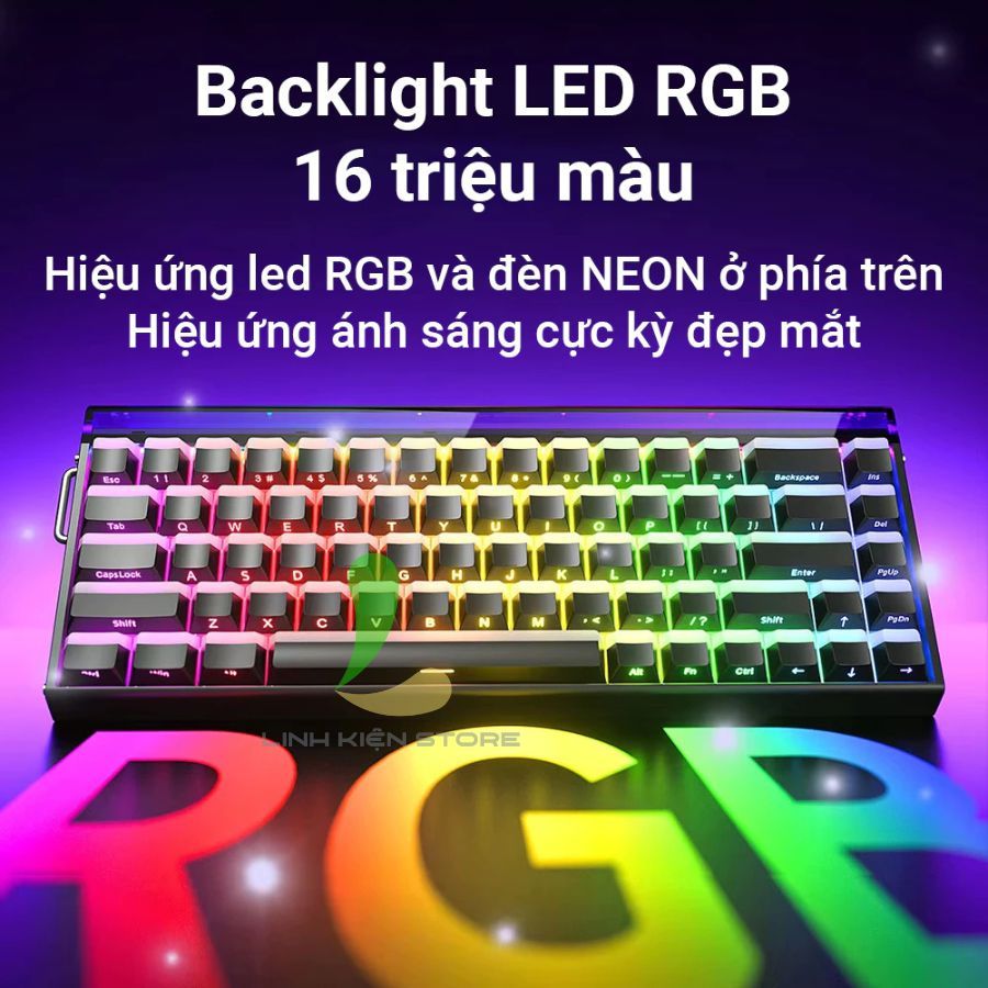 Bàn Phím Cơ HOSAN AULA HERO 68 HE Kết Nối Có Dây RT 0.01mm Cùng Hộp Đèn Neon RGB Độc Đáo | BigBuy360 - bigbuy360.vn