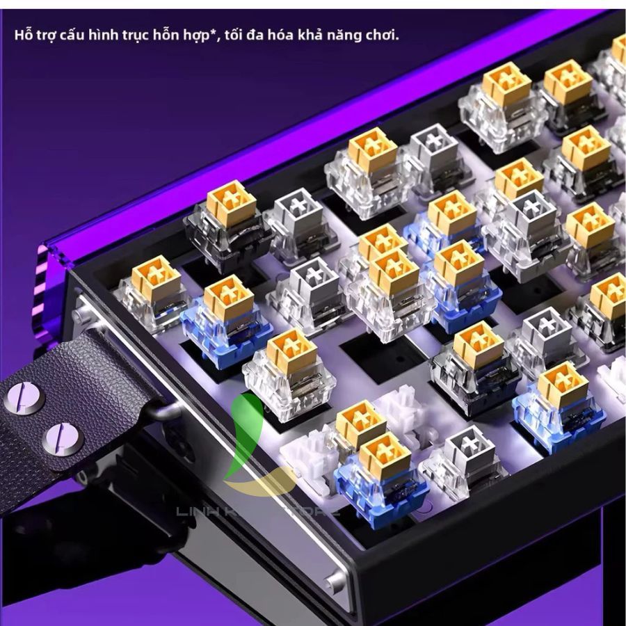 Bàn Phím Cơ HOSAN AULA HERO 68 HE Kết Nối Có Dây RT 0.01mm Cùng Hộp Đèn Neon RGB Độc Đáo | BigBuy360 - bigbuy360.vn
