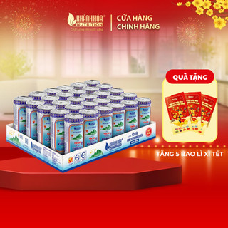   Tặng Bao Lì Xì   Nước Yến Sào 5% Khánh Hòa Nutrition - Khay 30 lon x 190ml - Không Đường 
