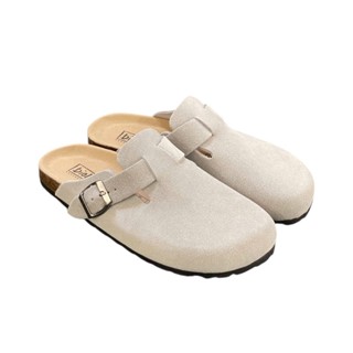  Dép Đế Trấu Kiểu Dáng Sục Boston Da Bò lộn nguyên tấm Thương Hiệu Bioline Unisex Nam Nữ - SDL 