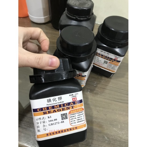 Hàng mới-Hóa chất Potassium iodide CAS 7681-11-0 KI kali iot lọ 25g 99% hãng Zhangyun hoặc xilong